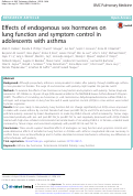 Cover page: Effects of endogenous sex hormones on lung function and symptom control in adolescents with asthma