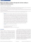 Cover page: Molecular testing to optimize therapeutic decision making in advanced colorectal cancer.