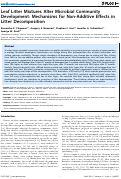 Cover page: Leaf litter mixtures alter microbial community development: mechanisms for non-additive effects in litter decomposition.