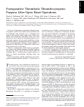 Cover page: Postoperative Thrombotic Thrombocytopenic Purpura After Open Heart Operations