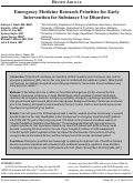 Cover page: Emergency Medicine Research Priorities for Early Intervention for Substance Use Disorders