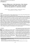 Cover page: Species Differences in the Geometry of the Anterior Segment Differentially Affect Anterior Chamber Cell Scoring Systems in Laboratory Animals