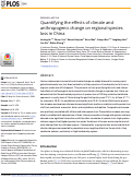 Cover page: Quantifying the effects of climate and anthropogenic change on regional species loss in China