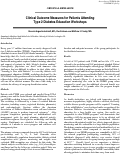 Cover page: Clinical Outcome Measures for Patients Attending Type 2 Diabetes Education Workshops