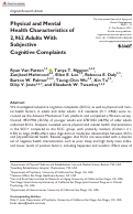 Cover page: Physical and mental health characteristics of adults with subjective cognitive decline: A study of 3,407 people aged 18-81 years from an MTurk-based U.S. national sample