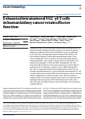 Cover page: Exhausted intratumoral Vδ2− γδ T cells in human kidney cancer retain effector function