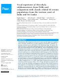 Cover page: Vocal repertoire of Microhyla nilphamariensis from Delhi and comparison with closely related M. ornata populations from the western coast of India and Sri Lanka.