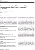 Cover page: Endorsement of Compulsory HIV Vaccination Policy Among Populations at High Risk of HIV Exposure (LA VOICES)