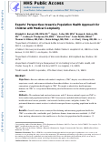 Cover page: Experts' Perspectives Toward a Population Health Approach for Children With Medical Complexity.