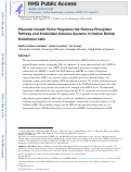 Cover page: Placental growth factor regulates the pentose phosphate pathway and antioxidant defense systems in human retinal endothelial cells.