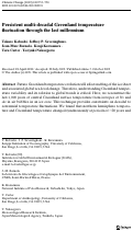 Cover page: Persistent multi-decadal Greenland temperature fluctuation through the last millennium