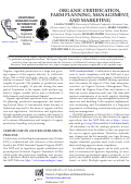 Cover page: Organic Certification, Farm Production Planning, and Marketing