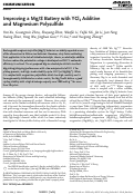 Cover page: Improving a Mg/S Battery with YCl3 Additive and Magnesium Polysulfide