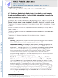 Cover page: CT Findings, Radiologic-Pathologic Correlation, and Imaging Predictors of Survival for Patients With Interstitial Pneumonia With Autoimmune Features.