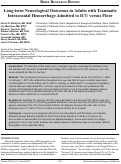 Cover page: Long-term Neurological Outcomes in Adults with Traumatic Intracranial Hemorrhage Admitted to ICU versus Floor