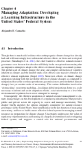 Cover page: Managing Adaptation: Developing a Learning Infrastructure in the United States’ Federal System