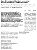Cover page: Low‐Dimensional Contact Layers for Enhanced Perovskite Photodiodes