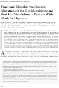 Cover page: Functional Microbiomics Reveals Alterations of the Gut Microbiome and Host Co‐Metabolism in Patients With Alcoholic Hepatitis