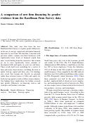 Cover page: A comparison of new firm financing by gender: evidence from the Kauffman Firm Survey data