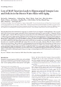 Cover page: Loss of MAP Function Leads to Hippocampal Synapse Loss and Deficits in the Morris Water Maze with Aging