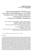 Cover page: Molecular biogeography of Mediterranean and southern African disjunctions as exemplified by pollen beetles of the <i>Meligethes planiusculus</i> species-group and related taxa (Coleoptera: Nitidulidae; Meligethinae)