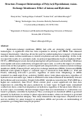 Cover page: Structure-transport relationships of poly(aryl piperidinium) anion-exchange membranes: Eeffect of anions and hydration