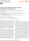 Cover page: Implicit–explicit (IMEX) Runge–Kutta methods for non-hydrostatic atmospheric models