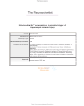 Cover page: Mitochondrial Zn<sup>2+</sup> Accumulation: A Potential Trigger of Hippocampal Ischemic Injury.