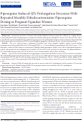 Cover page: Piperaquine-Induced QTc Prolongation Decreases With Repeated Monthly Dihydroartemisinin-Piperaquine Dosing in Pregnant Ugandan Women