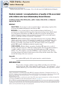 Cover page: Medical Students’ Conceptualizations of Quality of Life Associated With Children With IBD