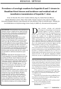 Cover page: Prevalence of serologic markers for hepatitis B and C viruses in Brazilian blood donors and incidence and residual risk of transfusion transmission of hepatitis C virus