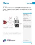 Cover page: A multi-tasking polypeptide from bloodworm jaws: Catalyst, template, and copolymer in film formation