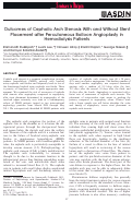 Cover page: Outcomes of Cephalic Arch Stenosis With and Without Stent Placement after Percutaneous Balloon Angioplasty in Hemodialysis Patients