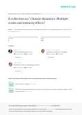 Cover page: A collection on ‘Climate dynamics: multiple scales and memory effects’