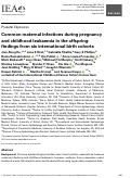 Cover page: Common maternal infections during pregnancy and childhood leukaemia in the offspring: findings from six international birth cohorts.