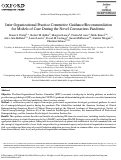 Cover page: Inter Organizational Practice Committee Guidance/Recommendation for Models of Care During the Novel Coronavirus Pandemic