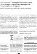 Cover page: Environmental Cleaning Intervention and Risk of Acquiring Multidrug-Resistant Organisms From Prior Room Occupants