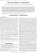 Cover page: Discrete Sibson interpolation