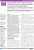 Cover page: Increased alloreactive and autoreactive antihuman leucocyte antigen antibodies associated with systemic lupus erythematosus and rheumatoid arthritis