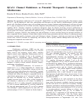 Cover page: KCa3.1 Channel Modulators as Potential Therapeutic Compounds for Glioblastoma