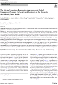 Cover page: The Suicide Prevention, Depression Awareness, and Clinical Engagement Program for Faculty and Residents at the University of California, Davis Health.