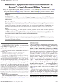 Cover page: Predictors of Symptom Increase in Subsyndromal PTSD Among Previously Deployed Military Personnel