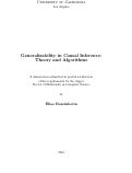 Cover page: Generalizability in Causal Inference: Theory and Algorithms