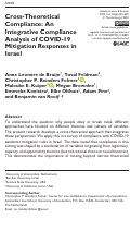 Cover page: Cross-Theoretical Compliance: An Integrative Compliance Analysis of COVID-19 Mitigation Responses in Israel.