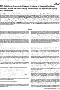 Cover page: PCR Multiplexes Discriminate
              Fusarium
              Symbionts of Invasive
              Euwallacea
              Ambrosia Beetles that Inflict Damage on Numerous Tree Species Throughout the United States