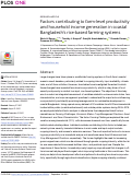 Cover page: Factors contributing to farm-level productivity and household income generation in coastal Bangladesh’s rice-based farming systems