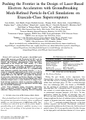 Cover page: Pushing the Frontier in the Design of Laser-Based Electron Accelerators with Groundbreaking Mesh-Refined Particle-In-Cell Simulations on Exascale-Class Supercomputers