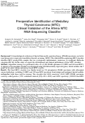 Cover page: Preoperative Identification of Medullary Thyroid Carcinoma (MTC): Clinical Validation of the Afirma MTC RNA-Sequencing Classifier