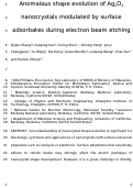 Cover page: Anomalous Shape Evolution of Ag2O2 Nanocrystals Modulated by Surface Adsorbates during Electron Beam Etching