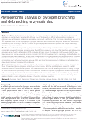 Cover page: Phylogenomic analysis of glycogen branching and debranching enzymatic duo